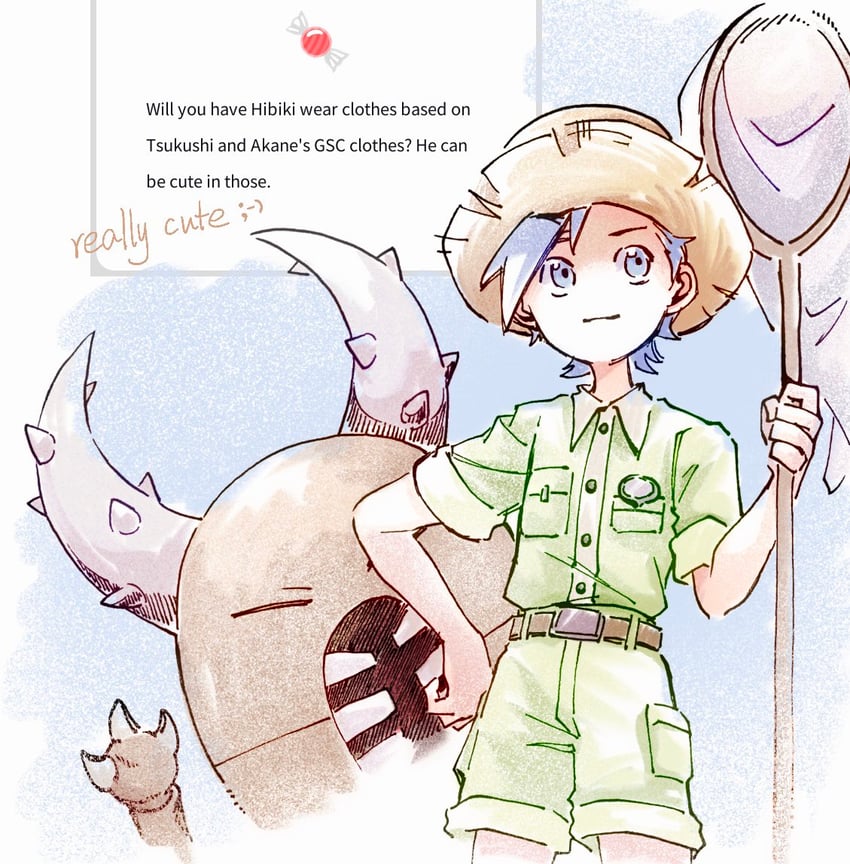 ethan, bugsy, and pinsir (pokemon and 1 more) drawn by tan_carbonnn