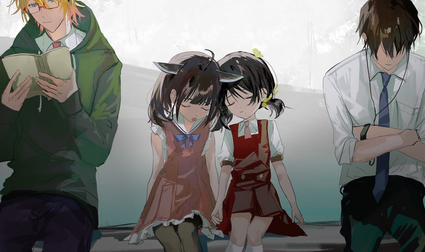 touhoku kiritan, kaai yuki, hiyama kiyoteru, and minase kou (vocaloid and 1 more) drawn by gureru_(r_grey1204)