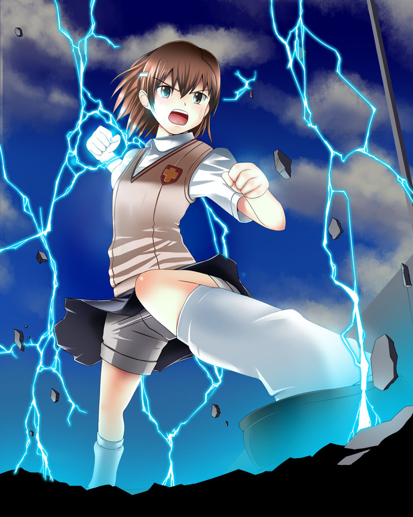 misaka mikoto (toaru majutsu no index and 1 more) drawn by masamuuu