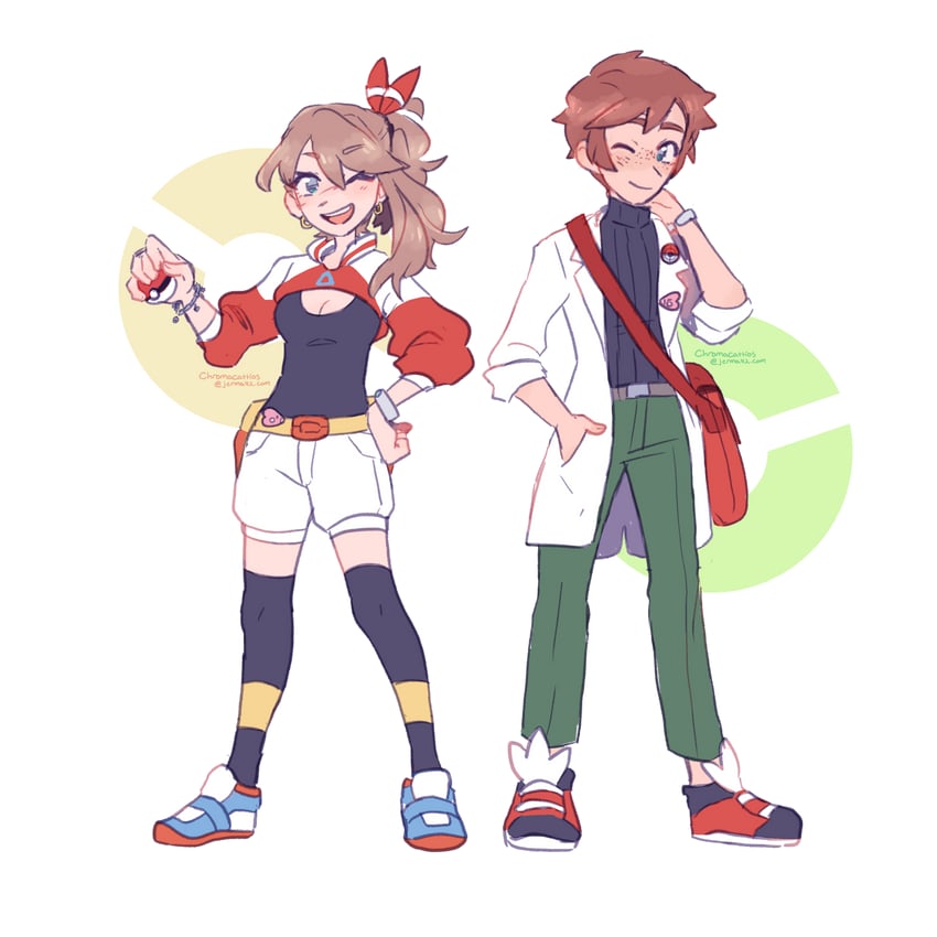 may, brendan, and luvdisc (pokemon and 1 more) drawn by jess_(chromacattios)