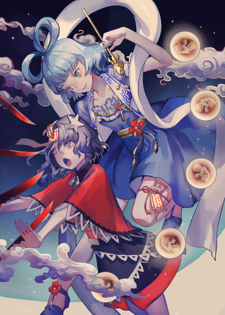 kaku seiga and miyako yoshika (touhou) drawn by clea_(geee13)