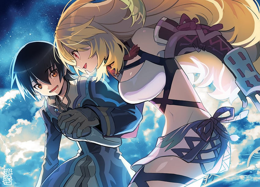 milla maxwell and jude mathis (tales of and 1 more) drawn by kinako_(462)