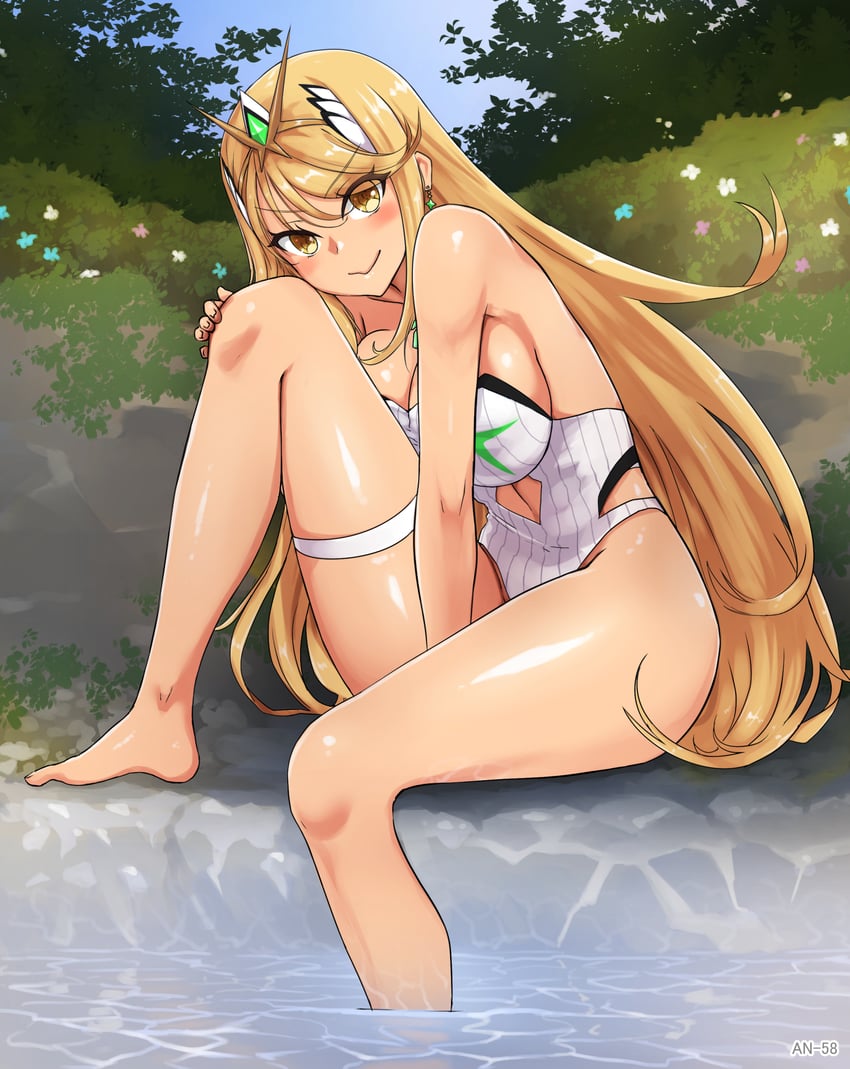 mythra (xenoblade chronicles and 1 more) drawn by angoha