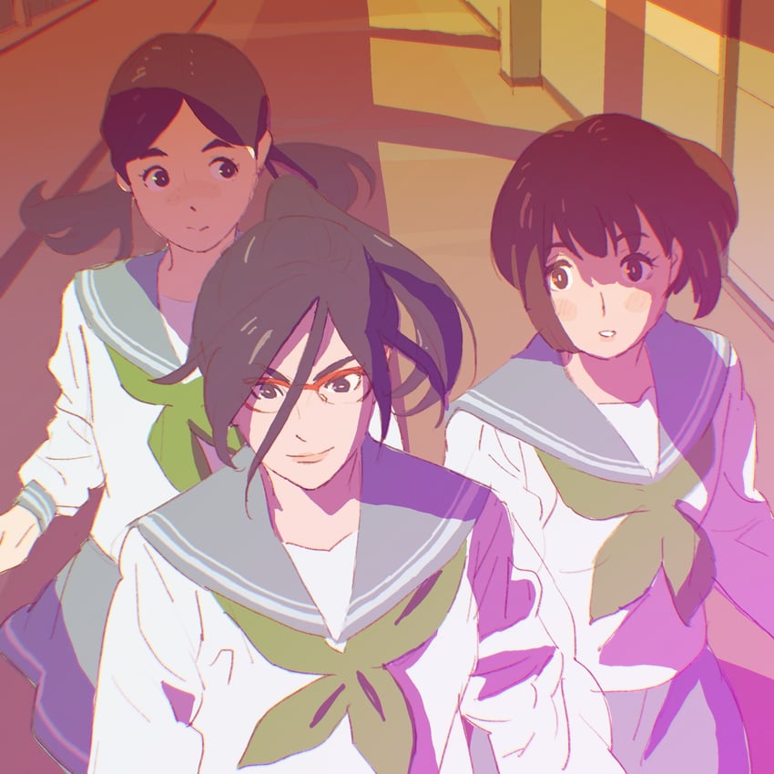 tanaka asuka, nakaseko kaori, and ogasawara haruka (hibike! euphonium) drawn by 55bata6rou