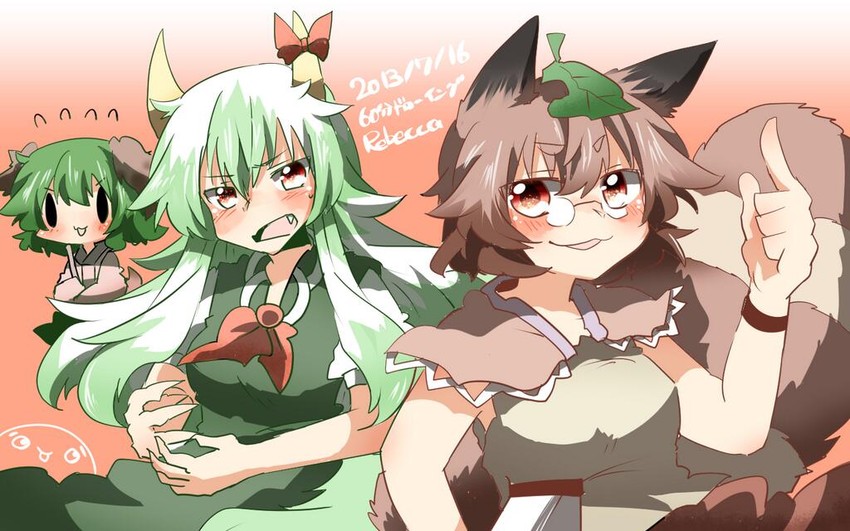 kamishirasawa keine, kasodani kyouko, futatsuiwa mamizou, and ex-keine (touhou) drawn by rebecca_(keinelove)