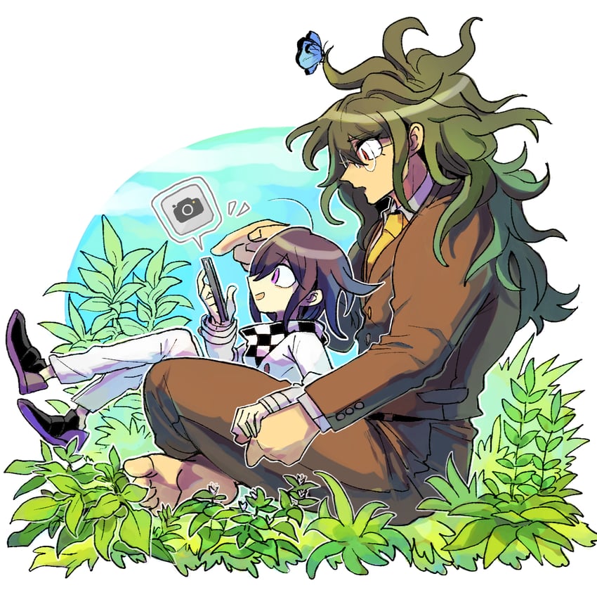 oma kokichi and gokuhara gonta (danganronpa and 1 more) drawn by kumakoro_(tetsupag)