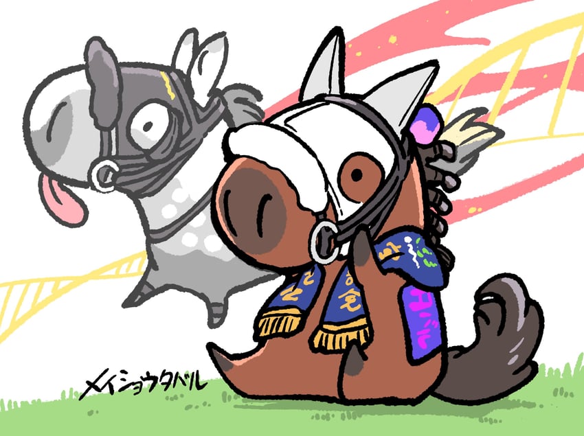 gold ship and meisho tabaru (real life) drawn by takatsuki_nato