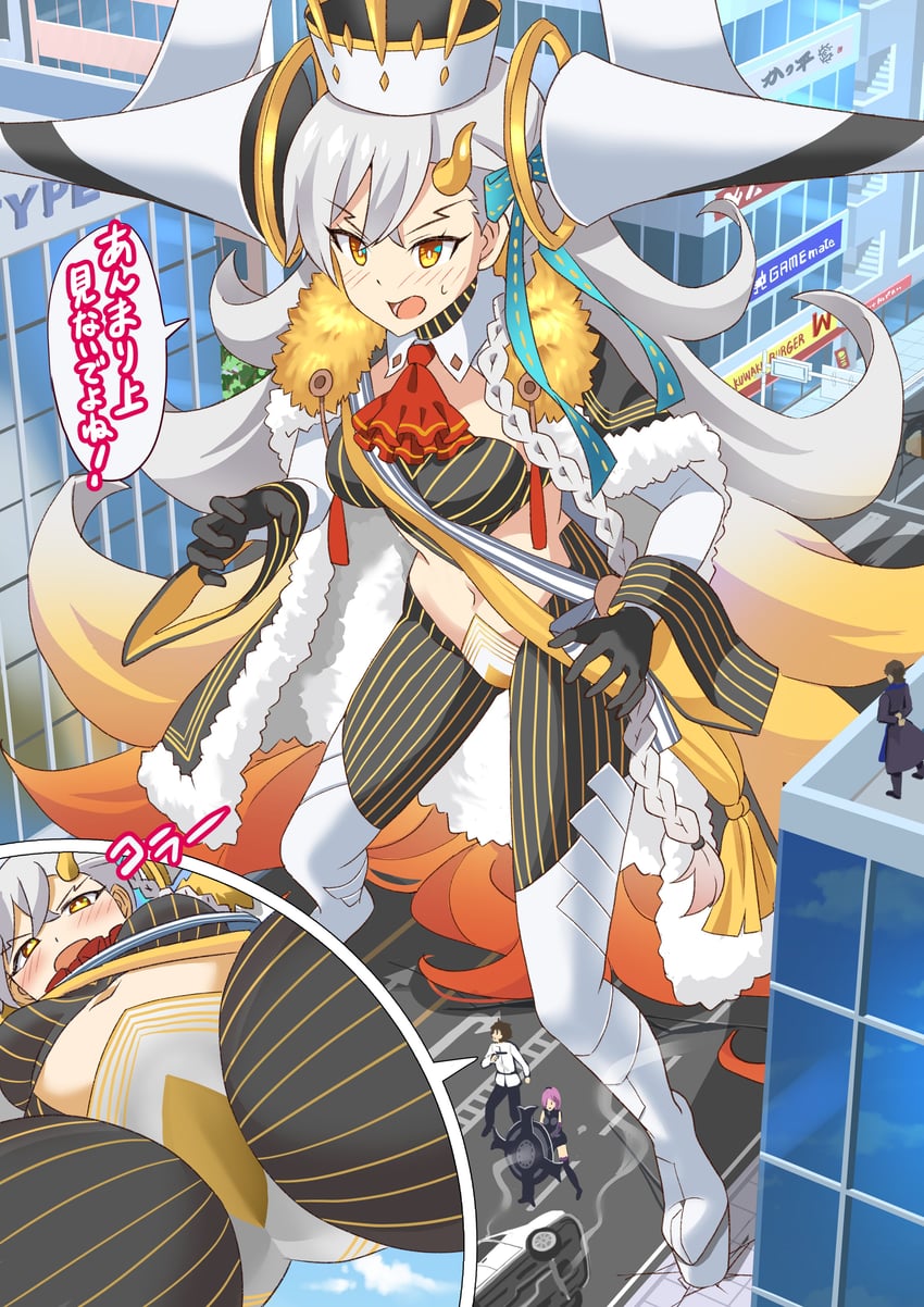 mash kyrielight, fujimaru ritsuka, kotomine kirei, olga marie animusphere, u-olga marie, and 1 more (fate and 2 more) drawn by shimouki_izui