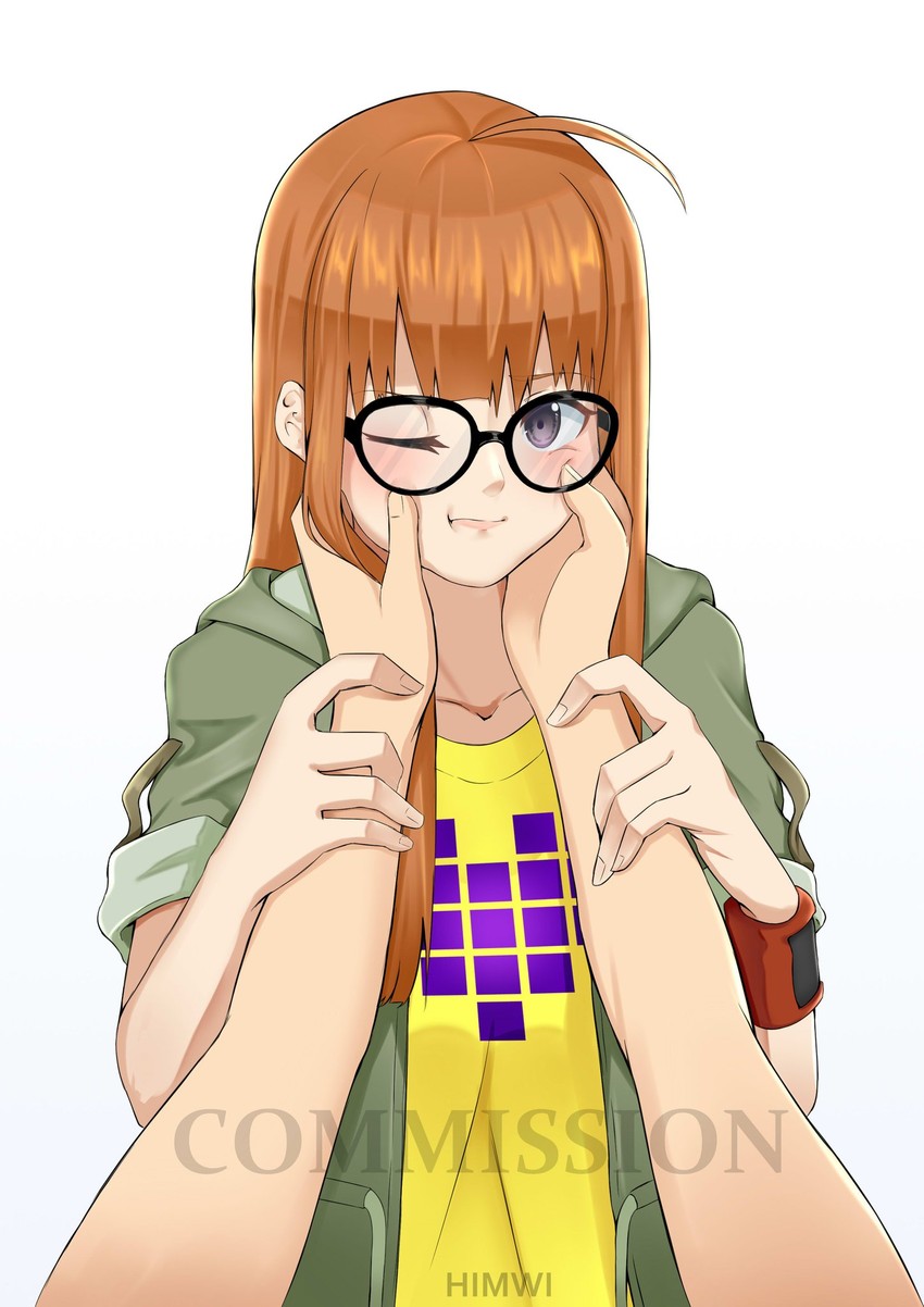 sakura futaba (persona and 2 more) drawn by himwi