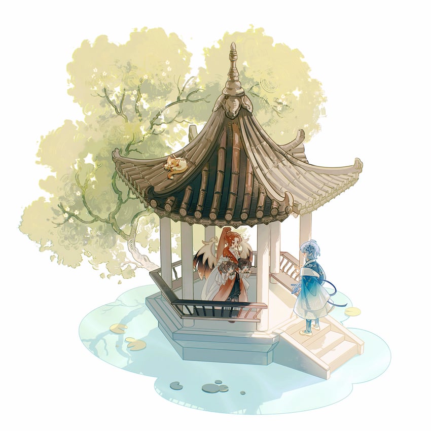 female master, male master, lu wu, shunde raw fish, and hazel grouse soup (the tale of food) drawn by shuling