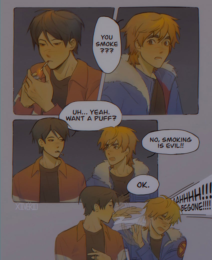 scott pilgrim and wallace wells (scott pilgrim) drawn by xiiverio