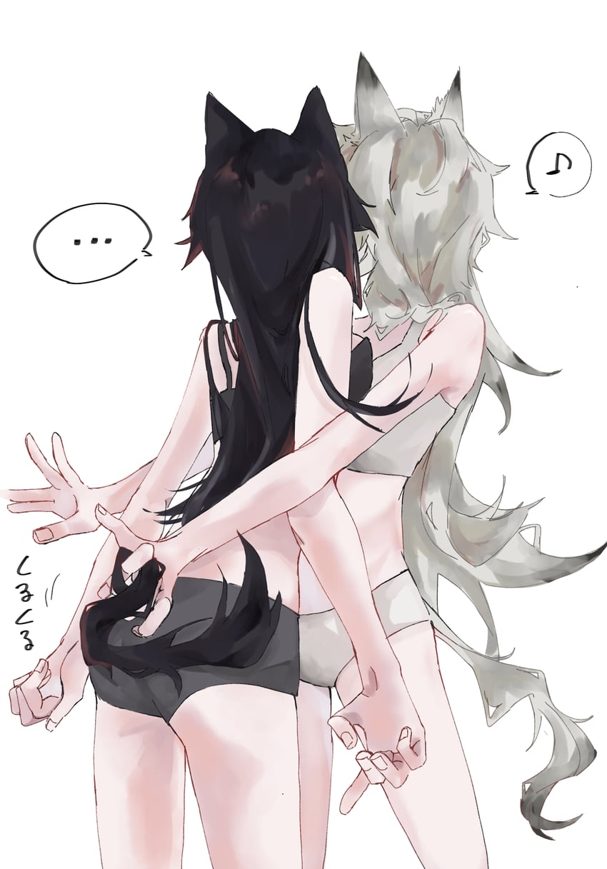 texas and lappland (arknights) drawn by marin_(pixiv_id_77945339)