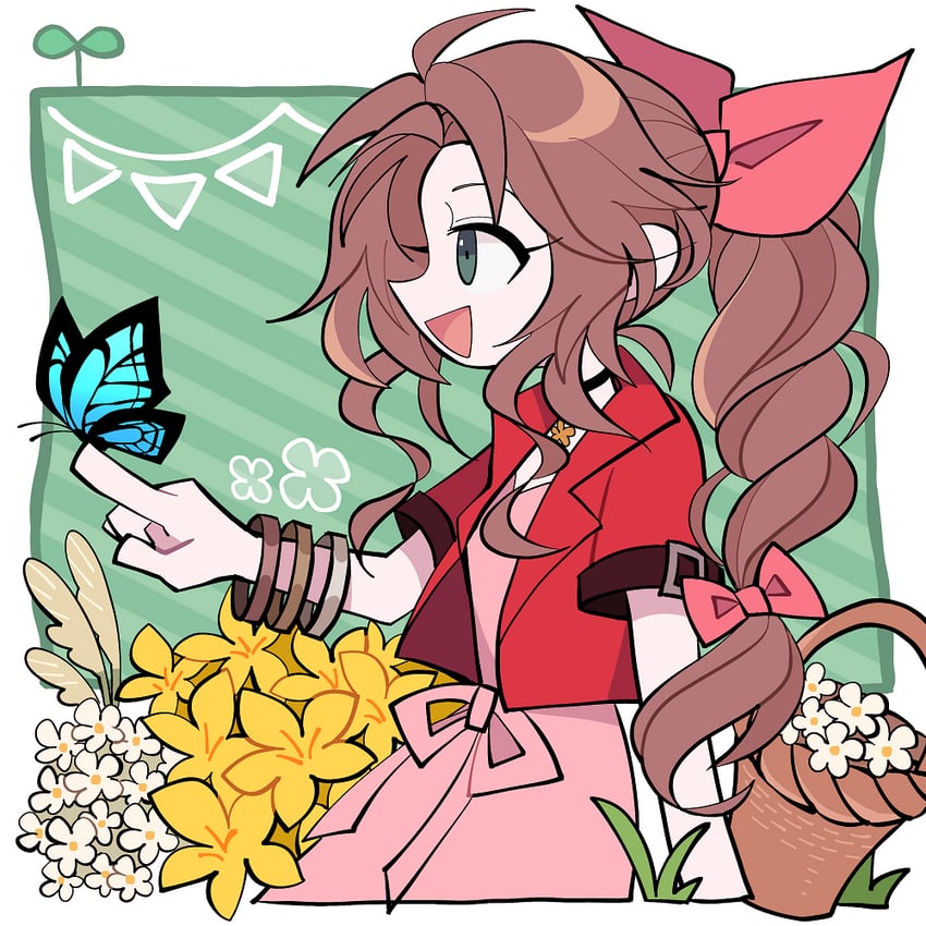 aerith gainsborough (final fantasy and 1 more) drawn by ttnoooo