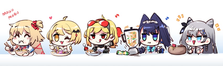 ouro kronii, akai haato, yozora mel, kaela kovalskia, and vestia zeta (hololive and 2 more) drawn by adarin