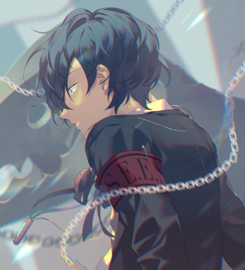 yuuki makoto (persona and 1 more) drawn by connethie