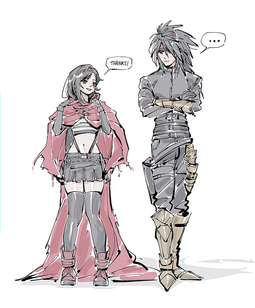 tifa lockhart and vincent valentine (final fantasy and 3 more) drawn by morgengischt