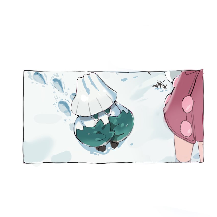 dawn and snover (pokemon and 2 more) drawn by aisutabetao