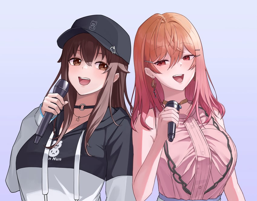 tokino sora and ichijou ririka (hololive and 1 more) drawn by steelball_(jwk76806995)