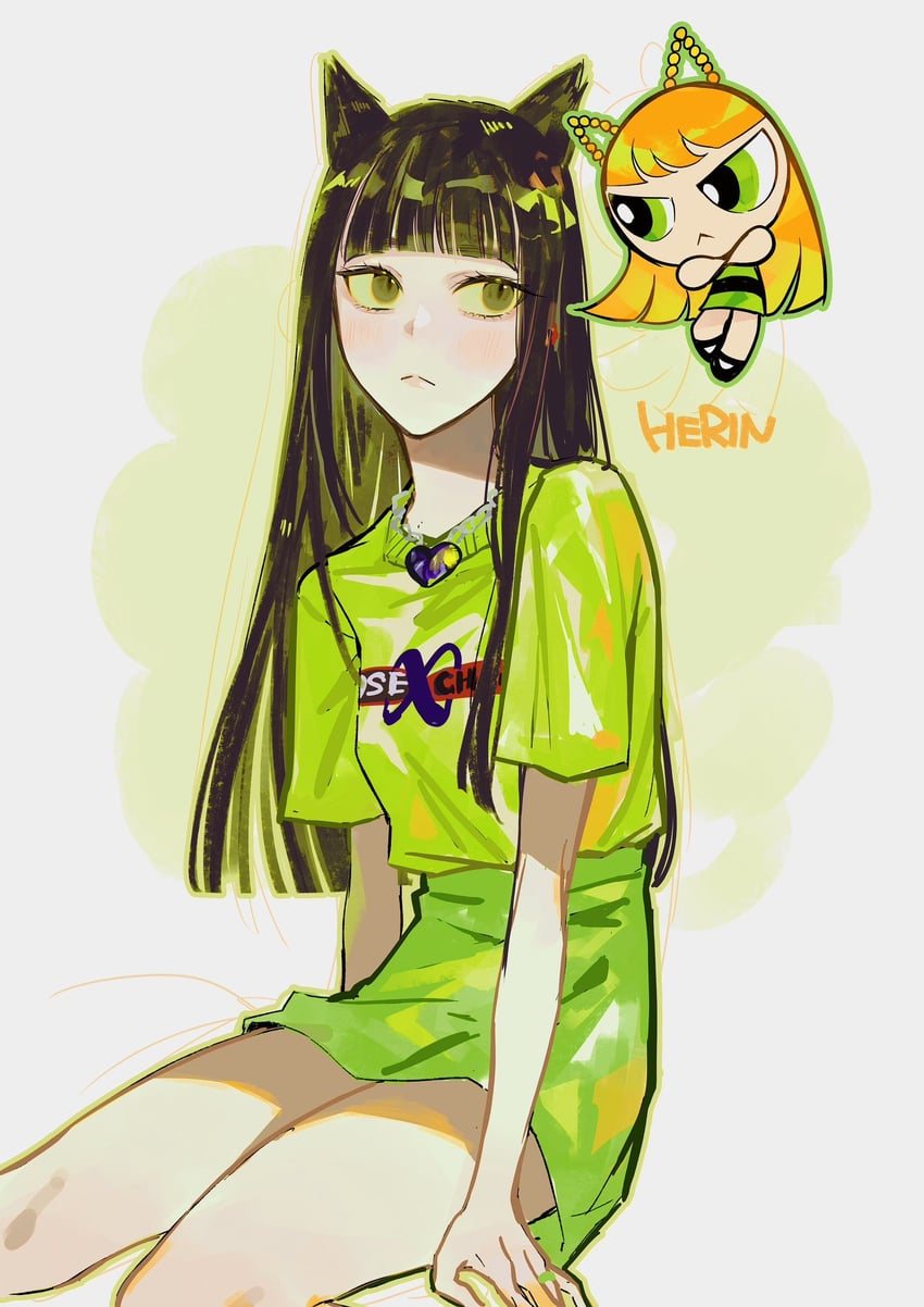 haerin (real life and 3 more) drawn by remon_(10112)