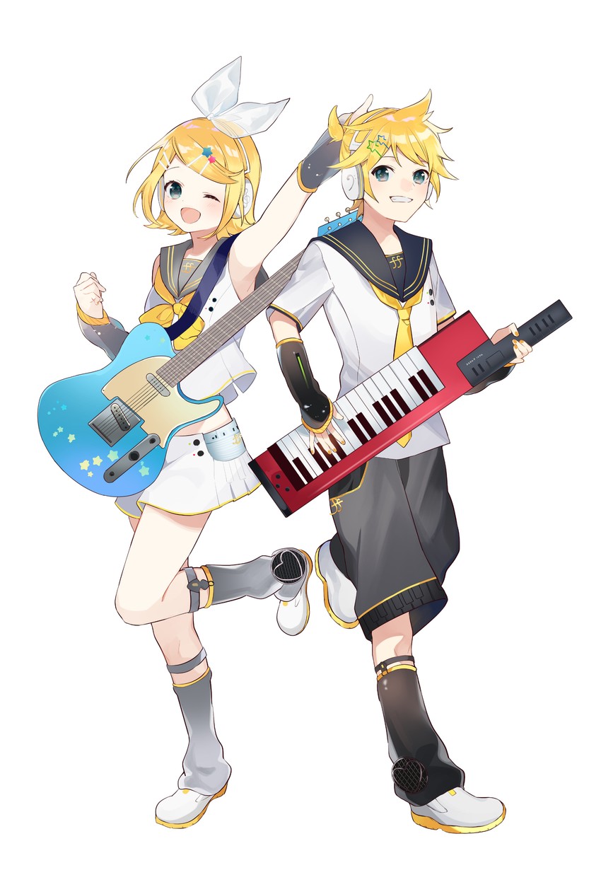 kagamine rin and kagamine len (vocaloid) drawn by omutatsu