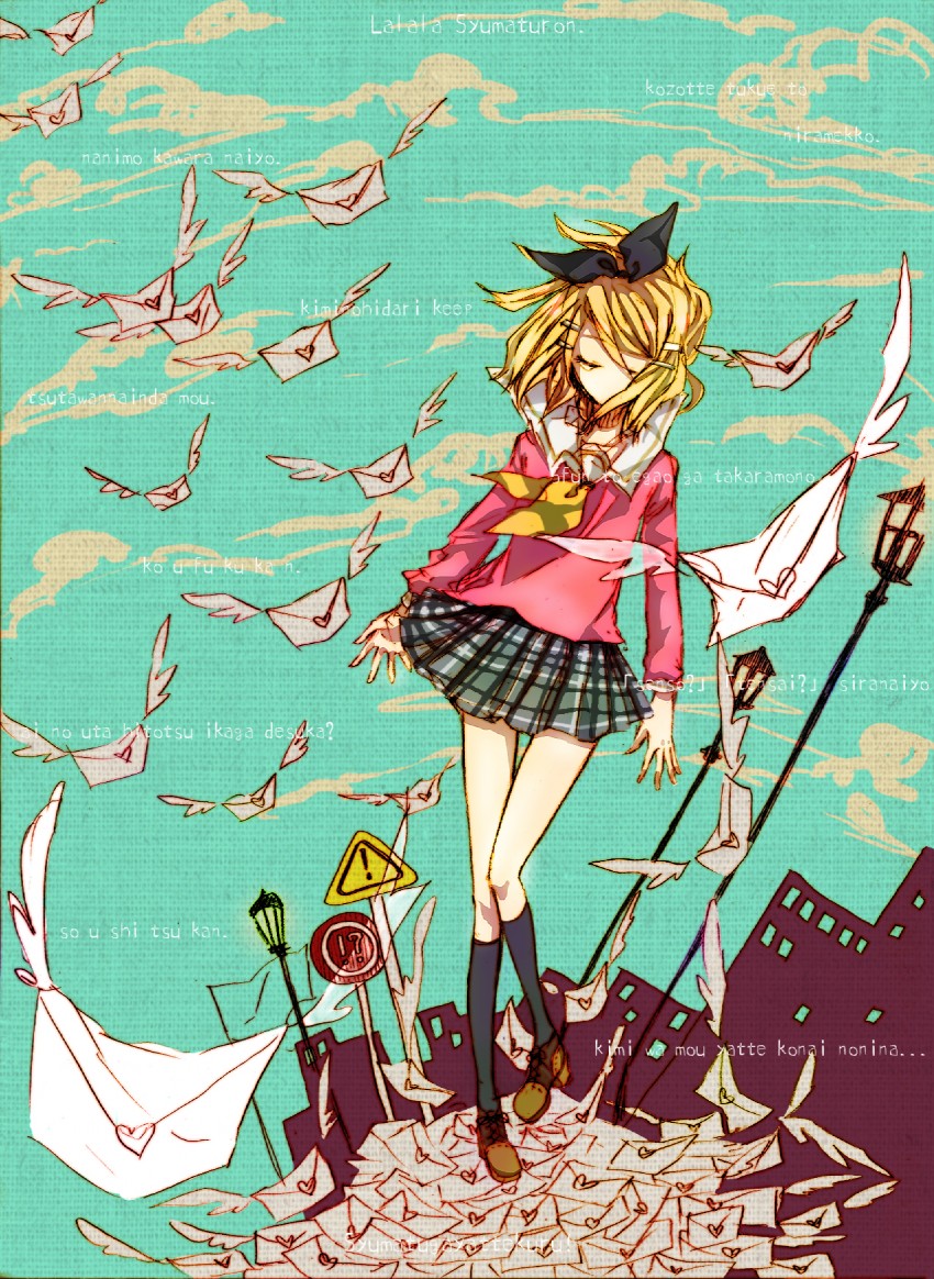 kagamine rin (vocaloid and 1 more) drawn by shino_(syllable)