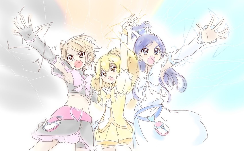 kise yayoi, misumi nagisa, yukishiro honoka, cure peace, cure black, and 1 more (precure and 2 more)