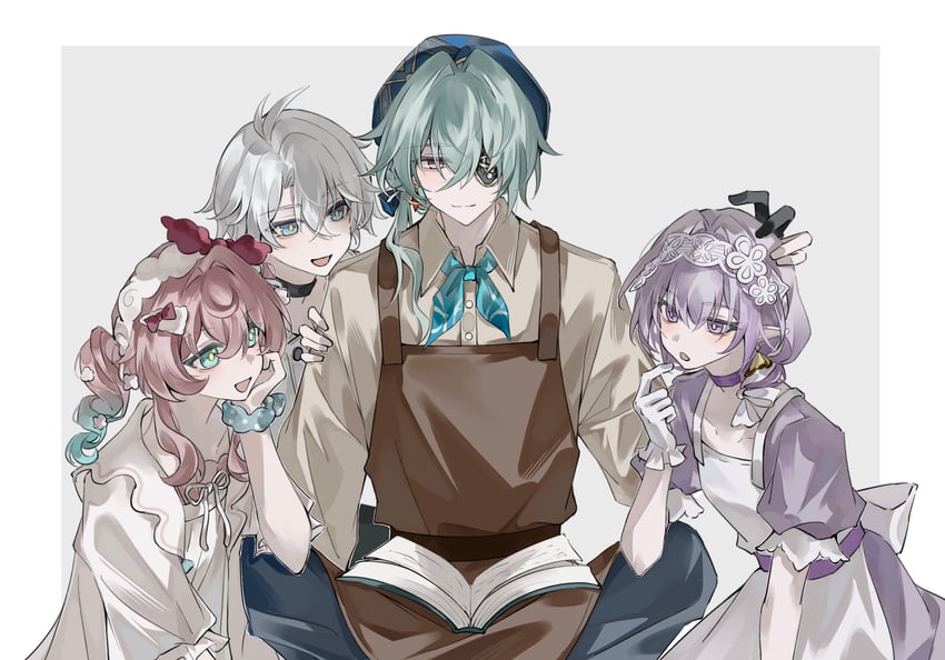 castorice, phainon, anaxa, and hyacine (honkai and 1 more) drawn by thorn72132528