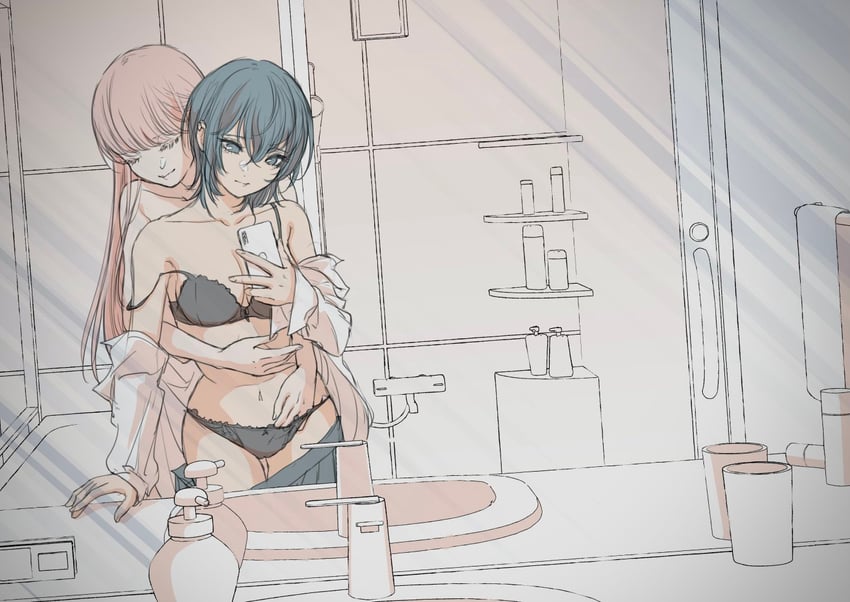 taki fuuko and asahina yuni (kyou wa kanojo ga inai kara) drawn by iwami_kiyoko