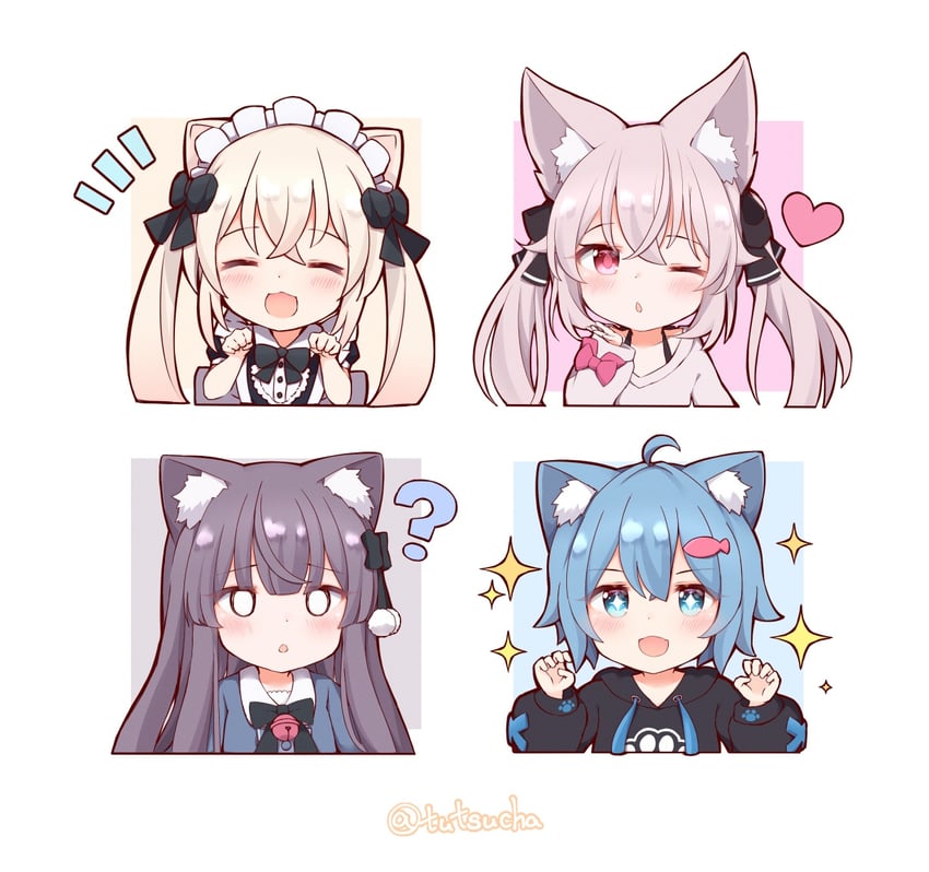 karin, rusk, and milk re (vrchat) drawn by tutsucha_illust