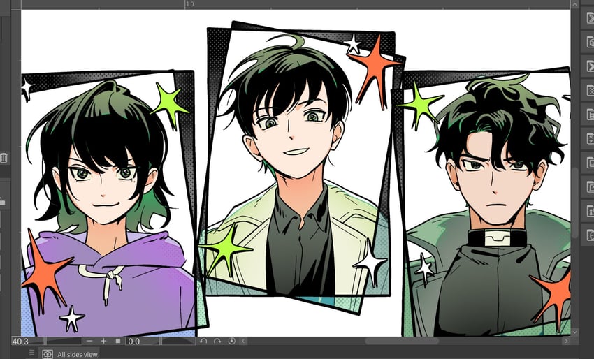 kim dokja, yoo joonghyuk, and han sooyoung (omniscient reader's viewpoint) drawn by robodumpling