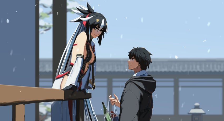 fujimaru ritsuka, nagao kagetora, and uesugi kenshin (fate and 1 more) drawn by paperpillar