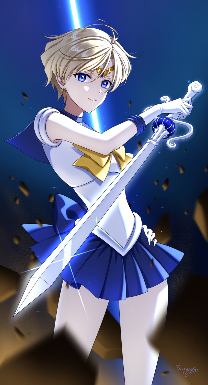 ten'ou haruka and sailor uranus (bishoujo senshi sailor moon) drawn by tsumagari_yuki