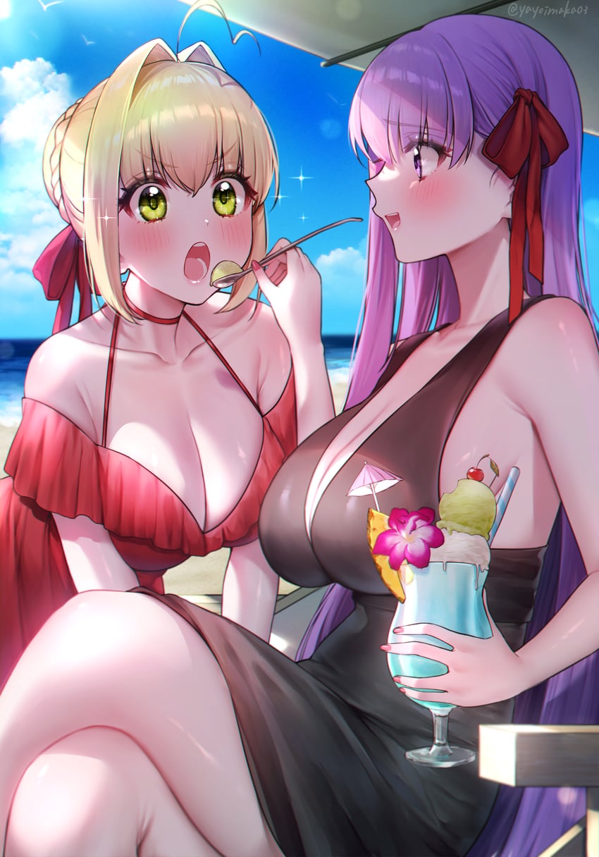 nero claudius and bb (fate and 2 more) drawn by yayoi_maka