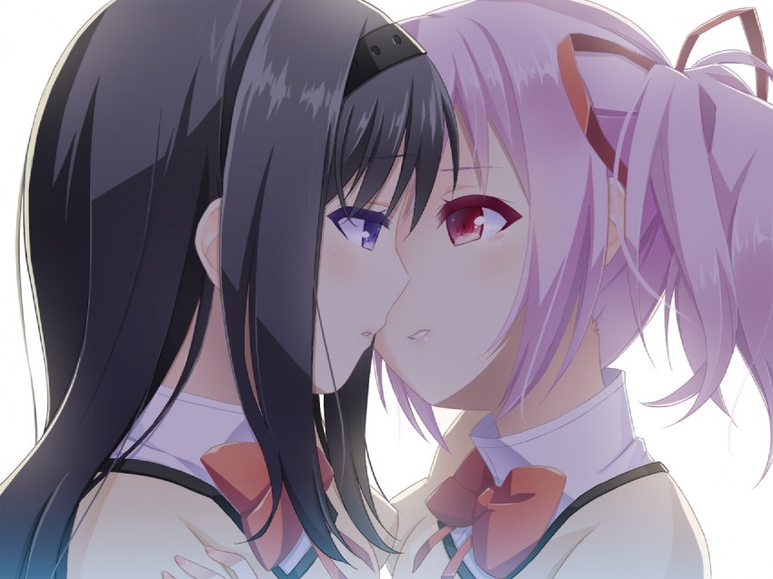 akemi homura and kaname madoka (mahou shoujo madoka magica) drawn by senoo_aoi