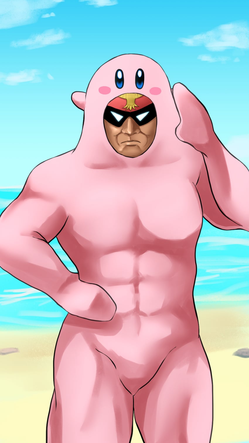 kirby and captain falcon (kirby and 2 more) drawn by mp893