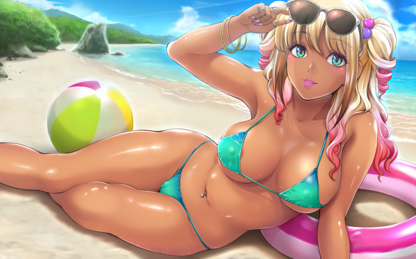 Anime girls bikini nipples