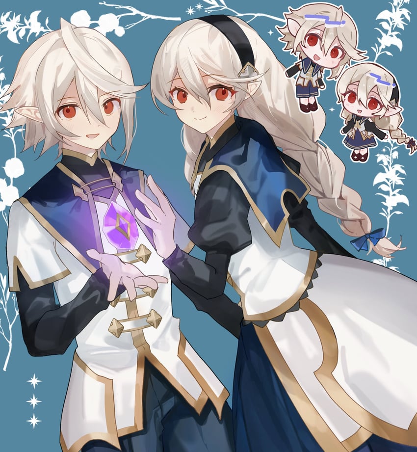 female corrin and male corrin (fire emblem and 2 more) drawn by fffera
