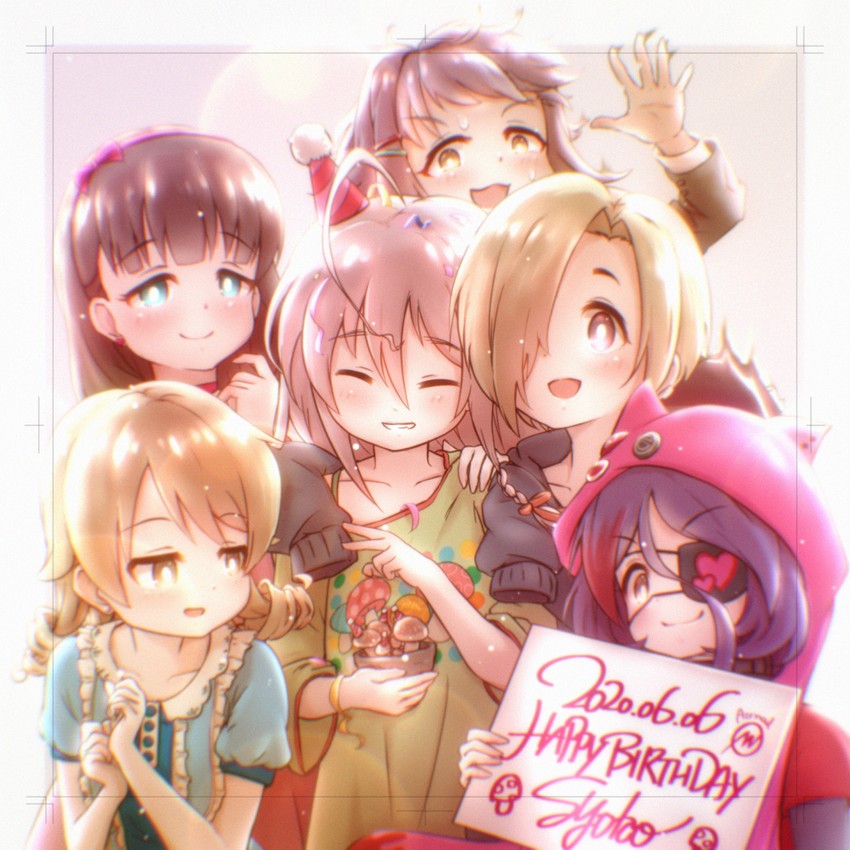shirasaka koume, koshimizu sachiko, morikubo nono, hoshi syoko, sakuma mayu, and 1 more (idolmaster and 1 more) drawn by azmad