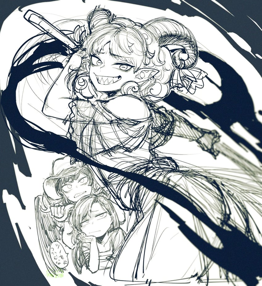 kicchou yachie, kurokoma saki, and toutetsu yuuma (touhou) drawn by spacezin