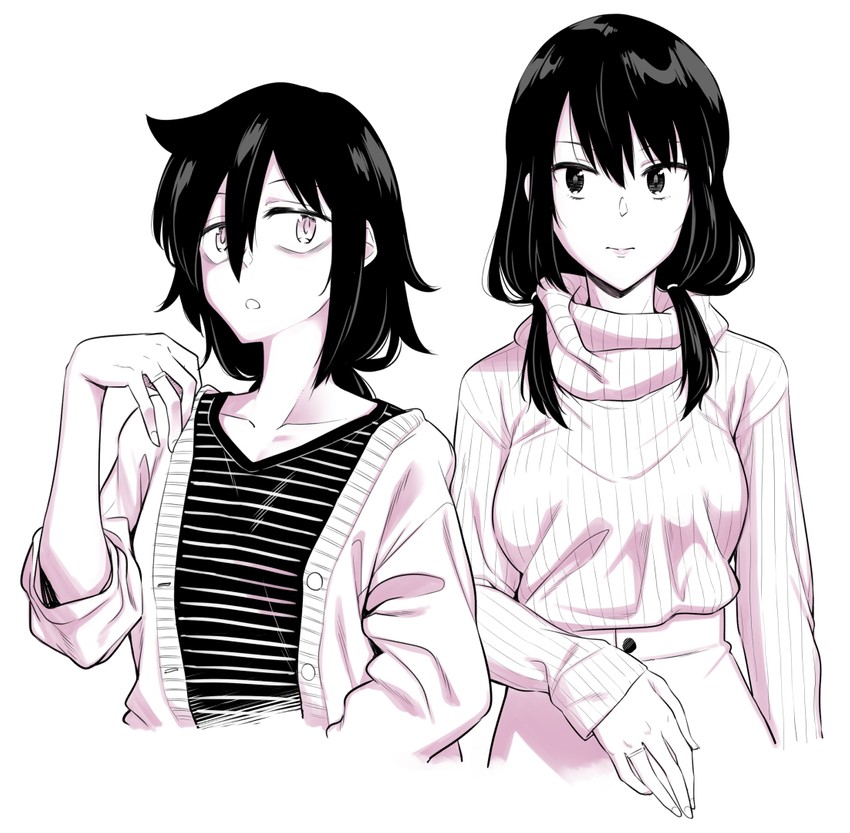 kuroki tomoko and tamura yuri (watashi ga motenai no wa dou kangaetemo omaera ga warui!) drawn by orikuchi_hirata