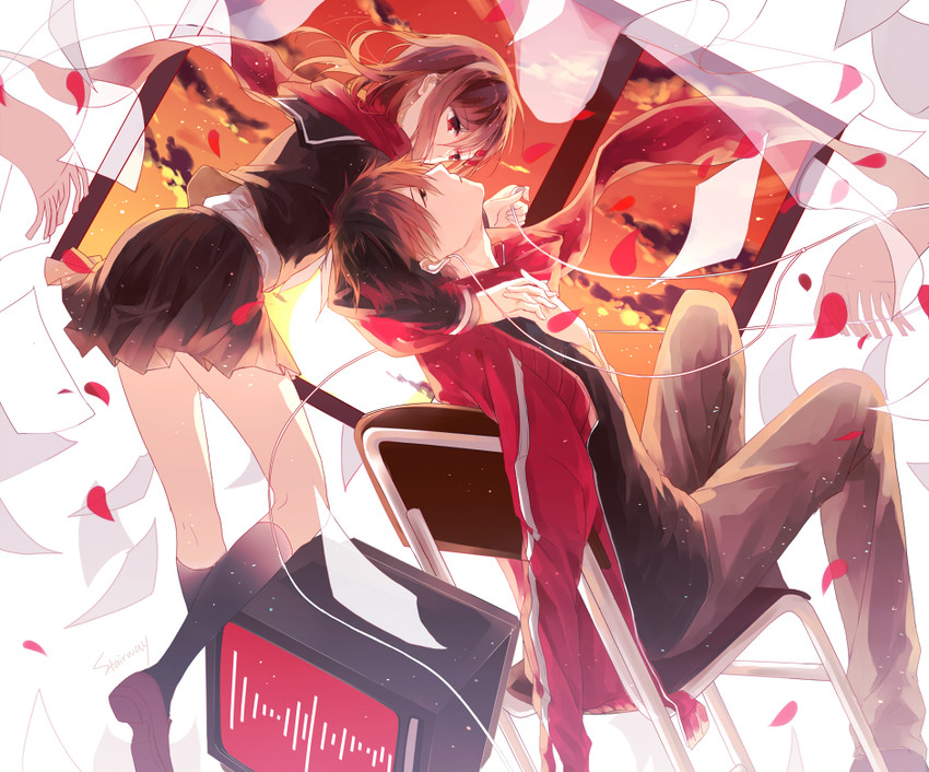 tateyama ayano and kisaragi shintarou (kagerou project) drawn by stairway_(artist)