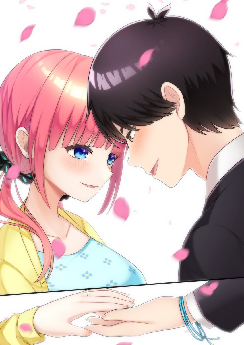 nakano nino and uesugi fuutarou (go-toubun no hanayome) drawn by kurosaki_coco