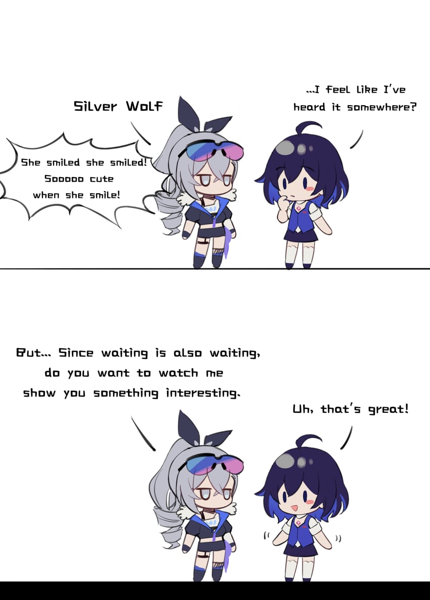 silver wolf and seele vollerei (honkai and 2 more) drawn by insane84699530