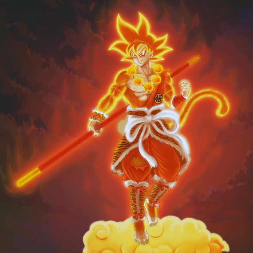 son goku (dragon ball and 1 more) drawn by faustianbargainbin