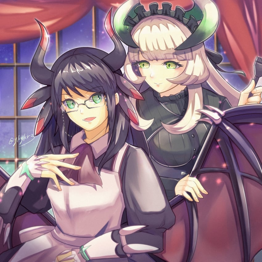 chamber dragonmaid and house dragonmaid (yu-gi-oh!) drawn by yukari_(ykykr3)