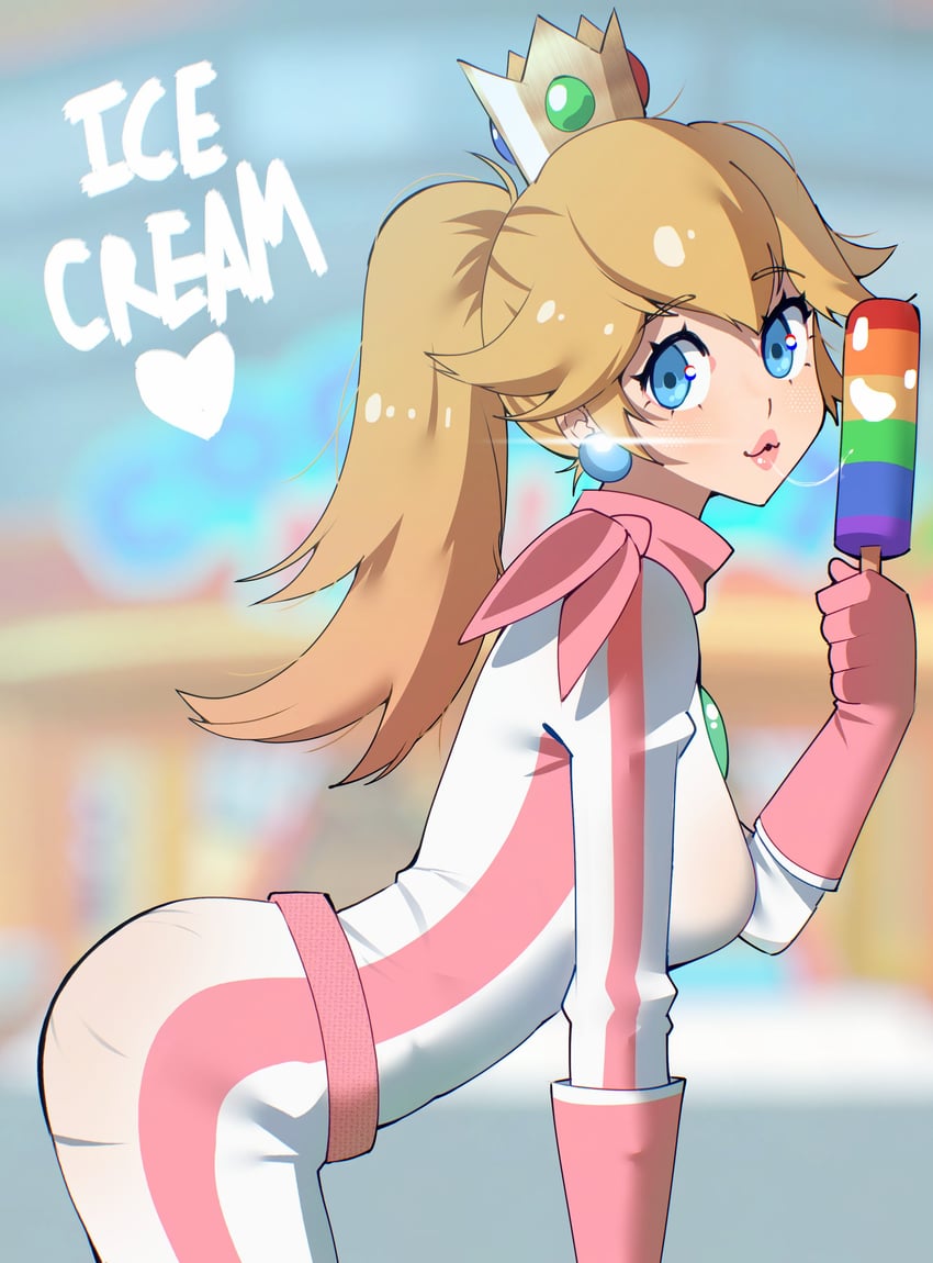 princess peach and biker peach (mario and 2 more) drawn by gjh