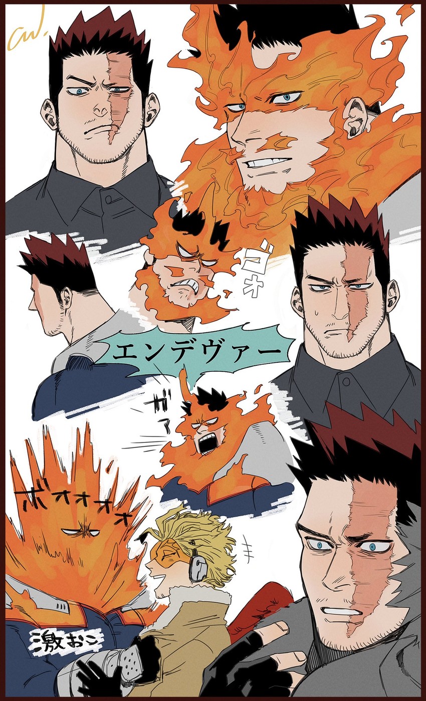 endeavor and hawks (boku no hero academia) drawn by jo_tuesday19