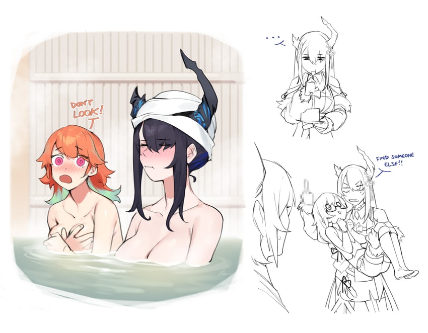takanashi kiara, nerissa ravencroft, airani iofifteen, and malphis ravencroft ii (hololive and 2 more) drawn by dasdokter
