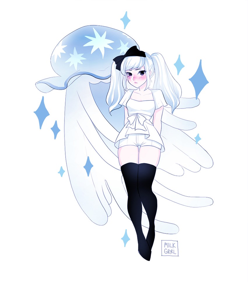 selene and nihilego (pokemon and 1 more) drawn by shari_cote