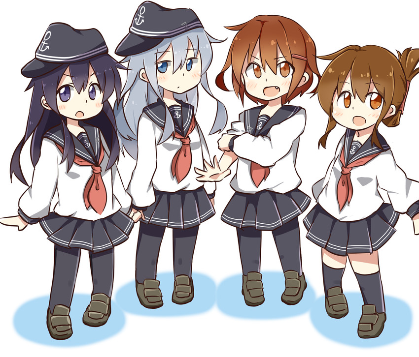 hibiki, inazuma, ikazuchi, and akatsuki (kantai collection) drawn by jyun_(purin_no_futa)